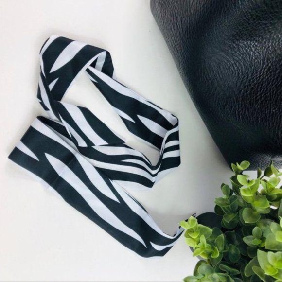 Set of 2  Zebra Print Twilly Purse Head Scarves - Picture 5 of 7